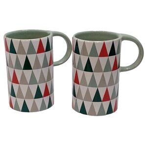 🦄 2017 Set of Starbucks Art Deco Christmas Mugs 12oz.